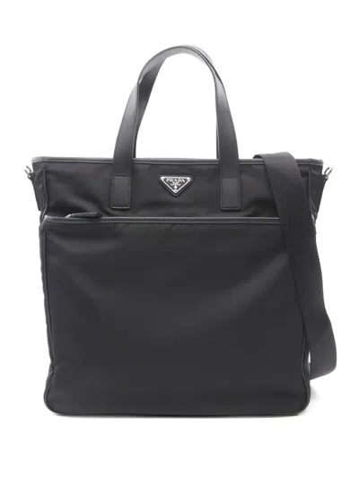 Pre-owned Prada 2010s Vitello City Tote Bag In Black