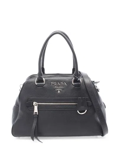 Pre-owned Prada 2010s Vitello Phenix Tote Bag In Black