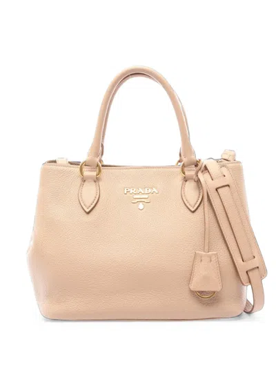 Pre-owned Prada 2010s Vitello Phenix Tote Bag In Neutrals