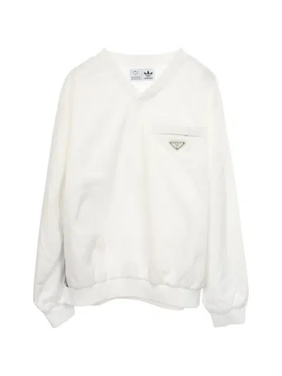 Pre-owned Prada 2010s X Adidas Long-sleeves Sweatshirt In White