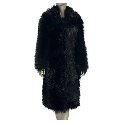 Pre-owned Prada 2011 Black Faux Fur Coat Sz.40