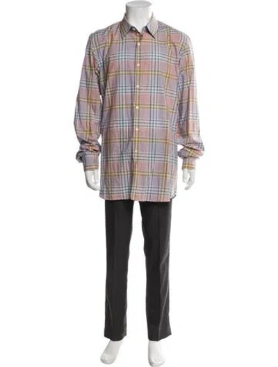 Pre-owned Prada 2011 Plaid Print Shirt In Neutral
