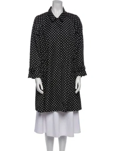 Pre-owned Prada 2011 Polka Dot Print Coat In Black