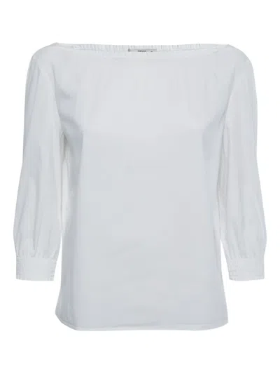 Pre-owned Prada 2011 Smocked-sleeves Top In White