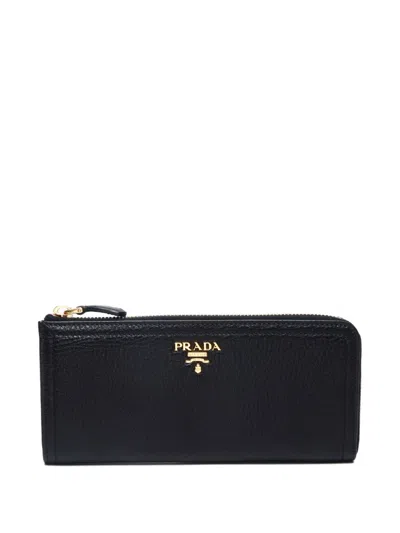 Pre-owned Prada 2011 Vitollo Dino Wallet In Black