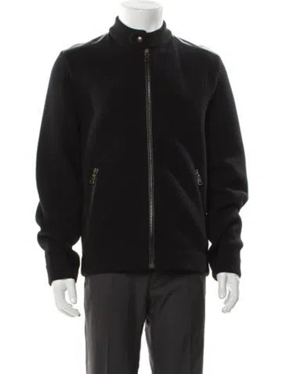 Pre-owned Prada 2011 Wool Bomber Jacket In Black
