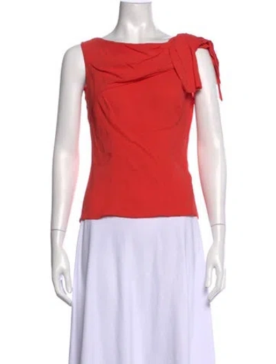 Pre-owned Prada 2012 Asymmetrical Top In Orange