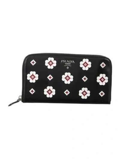 Pre-owned Prada 2012 Continental Wallet In Black
