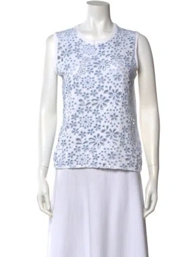 Pre-owned Prada 2012 Eyelet Top In Neutral