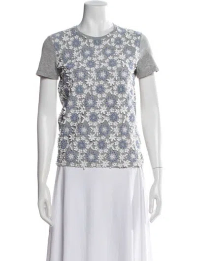 Pre-owned Prada 2012 Floral Print T-shirt In Grey