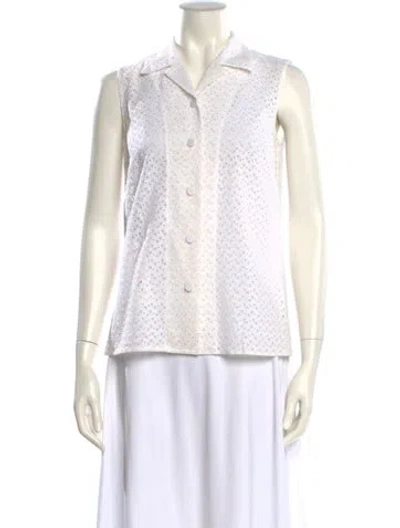 Pre-owned Prada 2012 Lace Pattern Blouse In Neutral