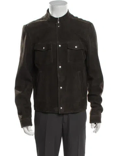 Pre-owned Prada 2012 Lambskin Denim Jacket In Green