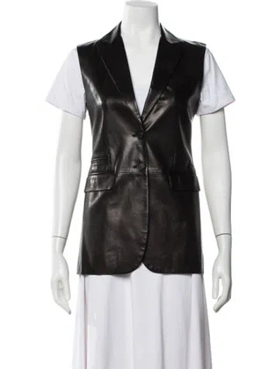 Pre-owned Prada 2012 Leather Vest In Black