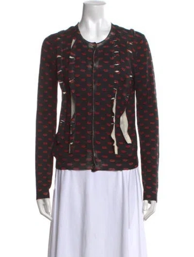 Pre-owned Prada 2012 'lip Print' Sweater In Black/red