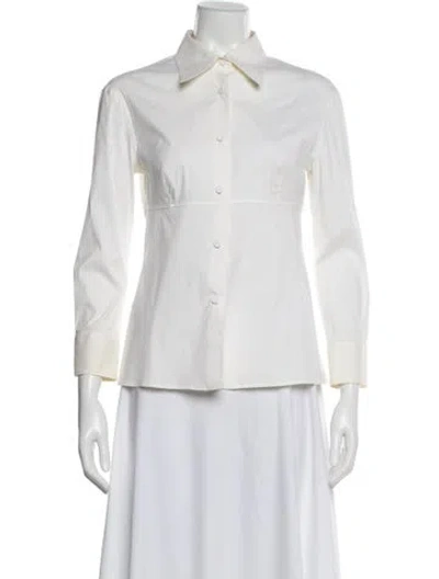 Pre-owned Prada 2012 Long Sleeve Blouse In Yellow