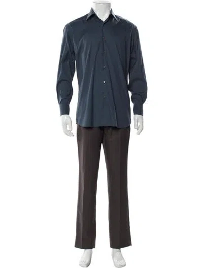 Pre-owned Prada 2012 Long Sleeve Dress Shirt In Blue