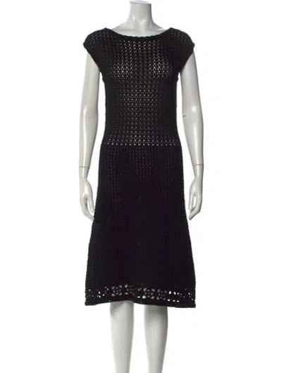 Pre-owned Prada 2012 Midi Length Dress In Black