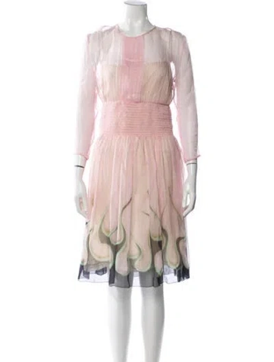 Pre-owned Prada 2012 Midi Length Dress In Pink