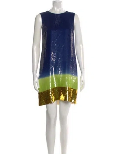 Pre-owned Prada 2012 Mini Dress In Blue
