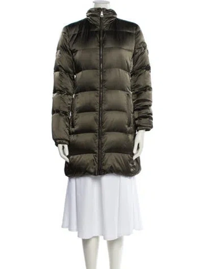 Pre-owned Prada 2012 Nylon Down Coat In Green