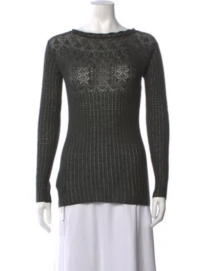 Pre-owned Prada 2012 Patterned Sweater In Green