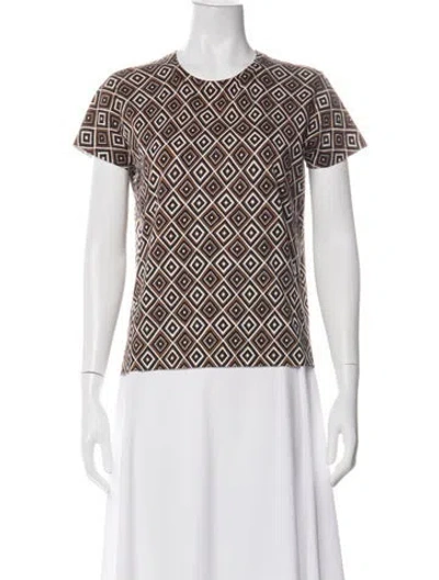 Pre-owned Prada 2012 Patterned T-shirt In Brown