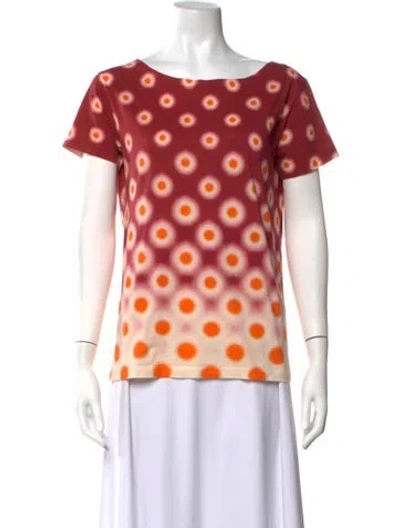 Pre-owned Prada 2012 Polka Dot Print T-shirt In Red