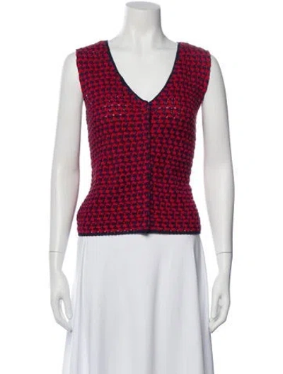 Pre-owned Prada 2012 Printed Sweater In Red