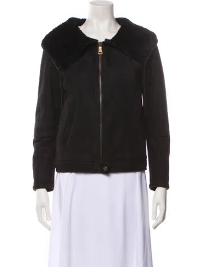 Pre-owned Prada 2012 Shearling Fur Jacket In Black