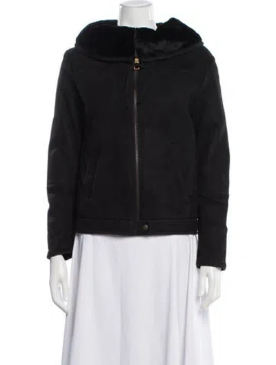 Pre-owned Prada 2012 Shearling Fur Jacket In Black