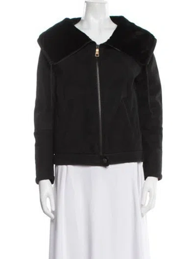 Pre-owned Prada 2012 Shearling Jacket In Black