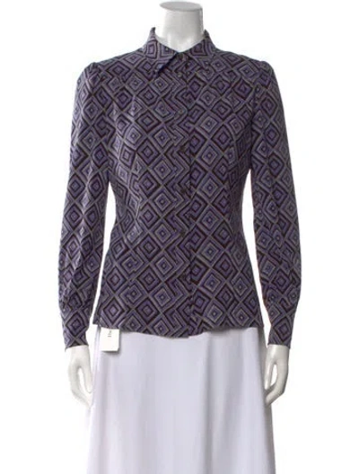 Pre-owned Prada 2012 Silk Blouse In Purple