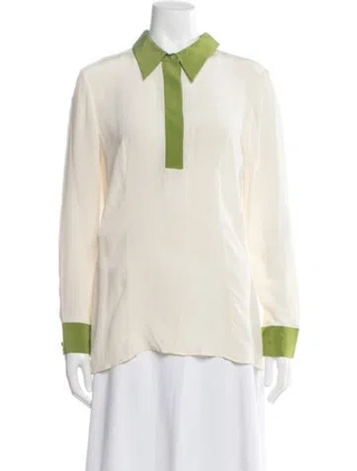 Pre-owned Prada 2012 Silk Blouse In White