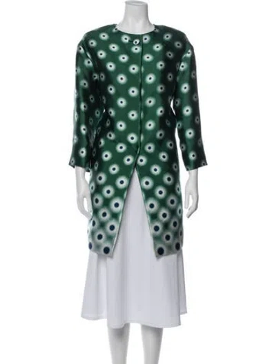 Pre-owned Prada 2012 Silk Coat In Green