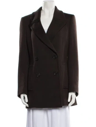 Pre-owned Prada 2012 Virgin Wool Blazer In Brown