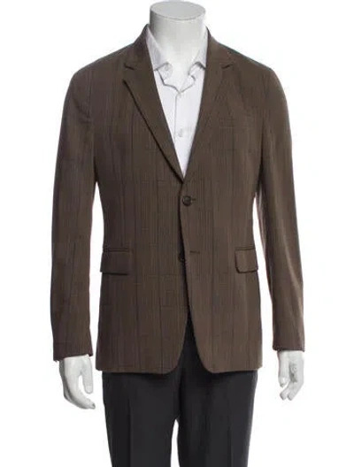 Pre-owned Prada 2012 Virgin Wool Blazer In Brown