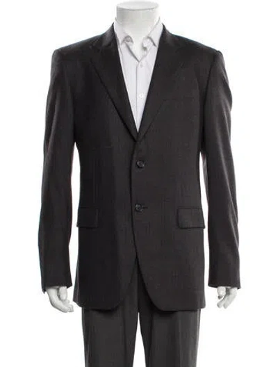 Pre-owned Prada 2012 Virgin Wool Blazer In Gray