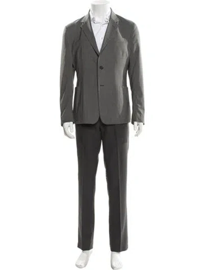Pre-owned Prada 2012 Virgin Wool Blazer In Gray