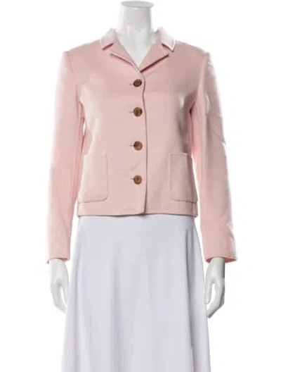 Pre-owned Prada 2012 Virgin Wool Blazer In Pink