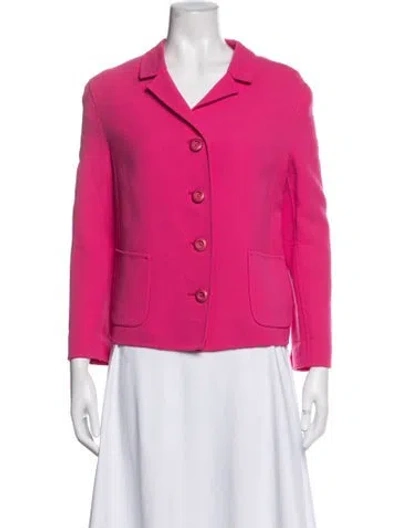Pre-owned Prada 2012 Virgin Wool Blazer In Pink