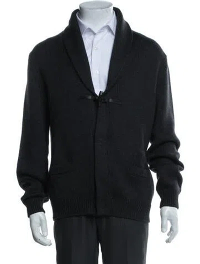 Pre-owned Prada 2012 Virgin Wool Cardigan In Black