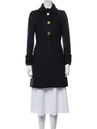 Pre-owned Prada 2012 Virgin Wool Coat In Black