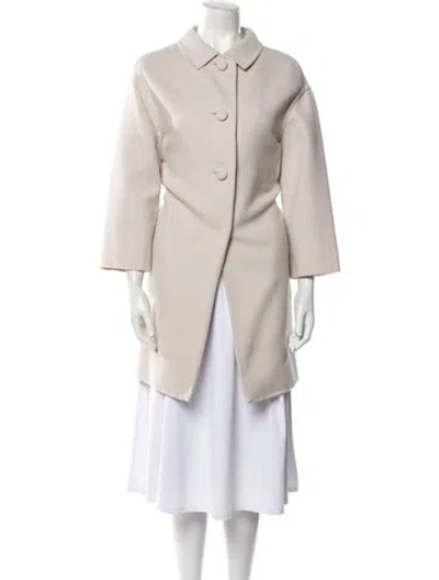 Pre-owned Prada 2012 Virgin Wool Coat In Neutral