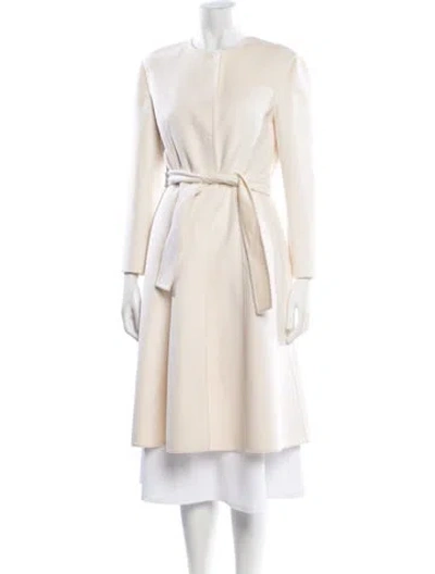 Pre-owned Prada 2012 Virgin Wool Coat In Neutral