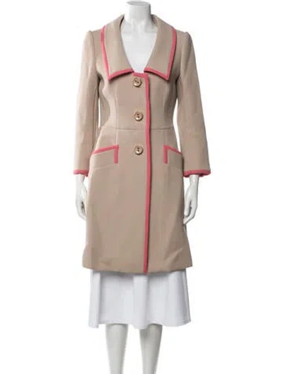 Pre-owned Prada 2012 Virgin Wool Coat In Neutrals/pink