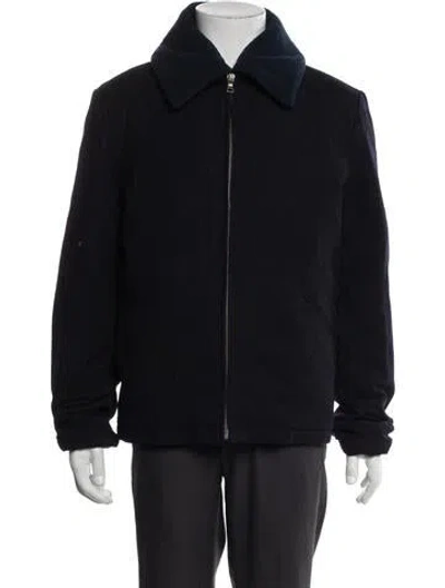Pre-owned Prada 2012 Virgin Wool Jacket In Blue