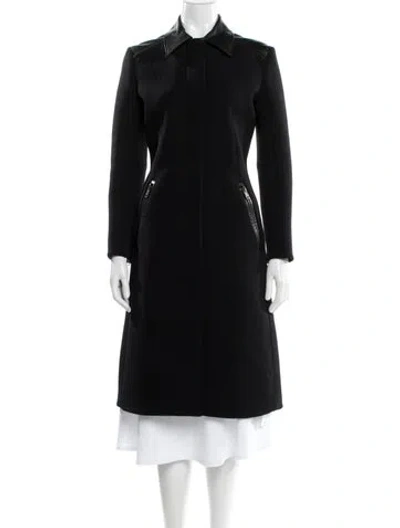 Pre-owned Prada 2012 Virgin Wool Trench Coat In Grey