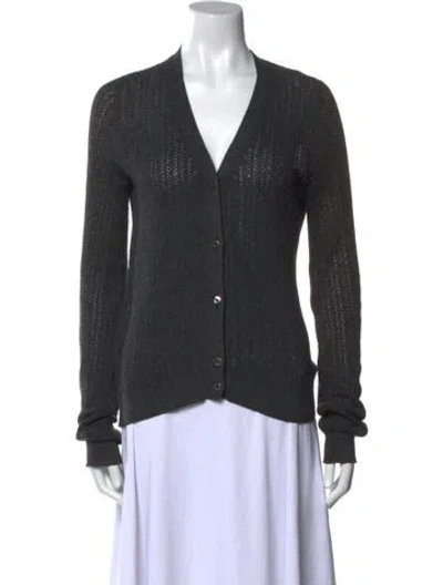 Pre-owned Prada 2012 V-neck Sweater In Gray