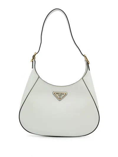 Pre-owned Prada 2013-2014 Spazzolato Cleo Hobo Bag In White