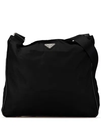 Pre-owned Prada 2013-2023 Tessuto Zip Top Crossbody Bag In Black